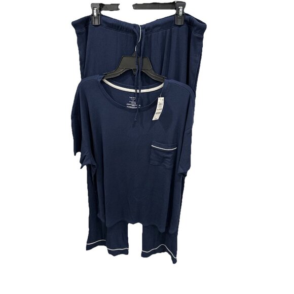 State of Day Women’s Modal Pajama Set – Navy Blue 2-Piece Top & Pants – XL - Picture 2 of 4